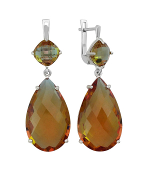 Серебряные серьги с султанитом ‒ Mirserebra925.ru