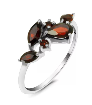 Серебряное кольцо с гранатом – Mirserebra925.ru