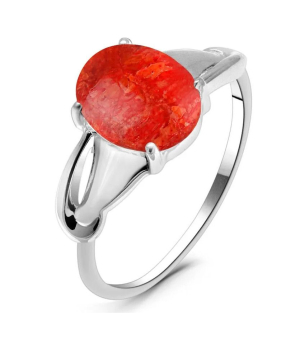 Серебряное кольцо с кораллом ‒ Mirserebra925.ru