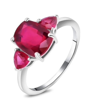 Серебряное кольцо с рубином – Mirserebra925.ru
