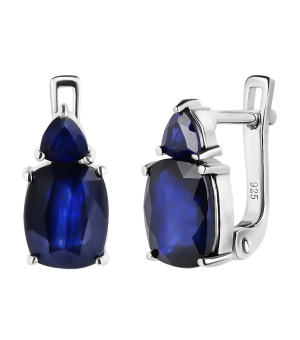 Серебряные серьги с сапфиром – Mirserebra925.ru