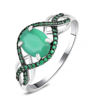 Серебряное кольцо с изумрудом – Mirserebra925.ru