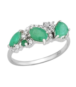 Серебряное кольцо с изумрудом – Mirserebra925.ru