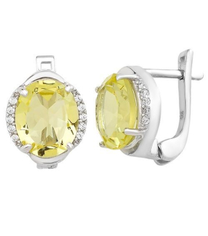 Серебряные серьги с лимонным топазом – Mirserebra925.ru