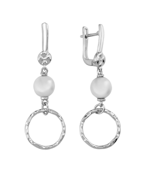 Серебряные серьги с жемчугом барочным ‒ Mirserebra925.ru