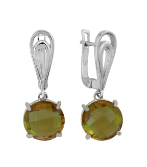 Серебряные серьги с султанитом ‒ Mirserebra925.ru