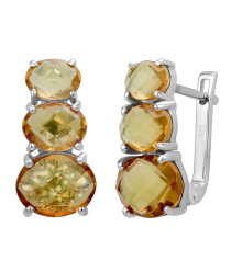 Серебряные серьги с султанитом ‒ Mirserebra925.ru