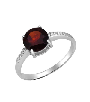 Серебряное кольцо с гранатом – Mirserebra925.ru