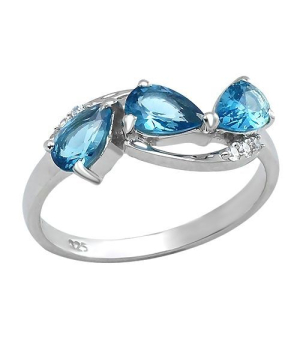 Серебряное кольцо с лондон топазом кварц ‒ Mirserebra925.ru