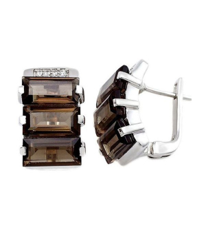 Серебряные серьги с раухтопазом – Mirserebra925.ru