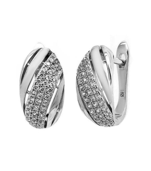 Серебряные серьги с цирконом ‒ Mirserebra925.ru