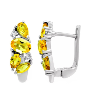 Серебряные серьги с цитрином – Mirserebra925.ru