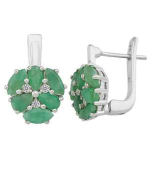 Серебряные серьги с изумрудом – Mirserebra925.ru