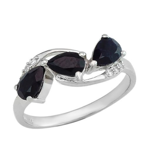 Серебряное кольцо с сапфиром – Mirserebra925.ru