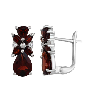 Серебряные серьги с гранатом – Mirserebra925.ru