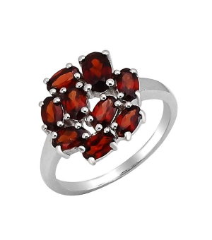 Серебряное кольцо с гранатом – Mirserebra925.ru