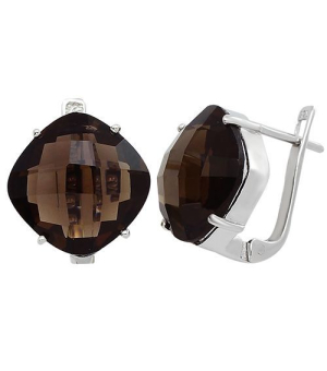 Серебряные серьги с раухтопазом – Mirserebra925.ru