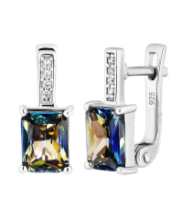 Серебряные серьги с мистик кварцем ‒ Mirserebra925.ru