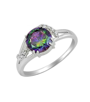 Серебряное кольцо с мистик кварцем ‒ Mirserebra925.ru