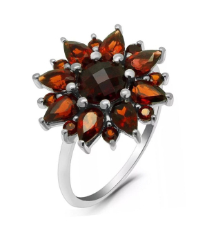 Серебряное кольцо с гранатом – Mirserebra925.ru