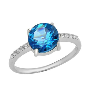 Серебряное кольцо с лондон топазом кварц ‒ Mirserebra925.ru