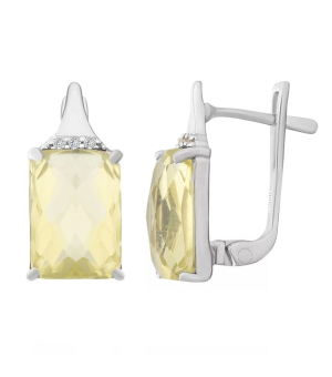 Серебряные серьги с лимонным топазом – Mirserebra925.ru