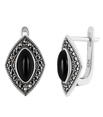 Серебряные серьги с марказитом ‒ Mirserebra925.ru