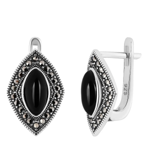 Серебряные серьги с марказитом ‒ Mirserebra925.ru