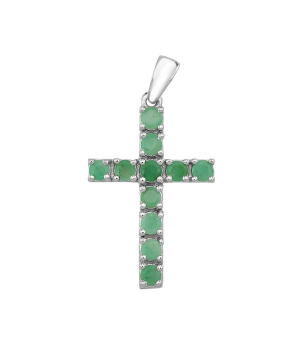 Крест из серебра с изумрудом – Mirserebra925.ru