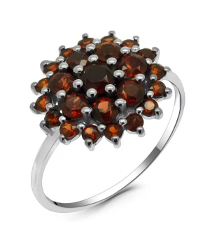 Серебряное кольцо с гранатом – Mirserebra925.ru