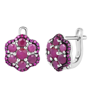 Серебряные серьги с рубином – Mirserebra925.ru