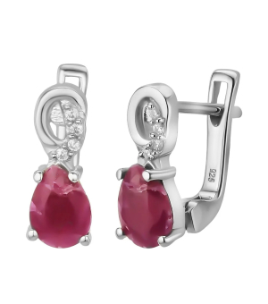 Серебряные серьги с рубином – Mirserebra925.ru