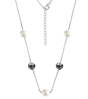 Серебряное колье с жемчугом swarovski – Mirserebra925.ru