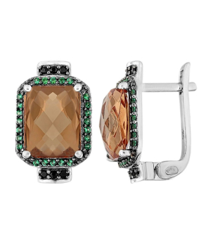 Серебряные серьги с султанитом ‒ Mirserebra925.ru