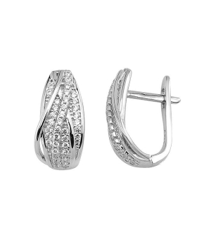 Серебряные серьги с цирконом ‒ Mirserebra925.ru