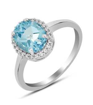 Серебряное кольцо с топазом ‒ Mirserebra925.ru