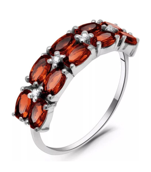 Серебряное кольцо с гранатом – Mirserebra925.ru