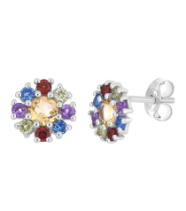 Серебряные серьги микс камней – Mirserebra925.ru