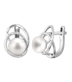 Серебряные серьги с жемчугом ‒ Mirserebra925.ru