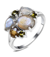 Серебряное кольцо микс камней – Mirserebra925.ru
