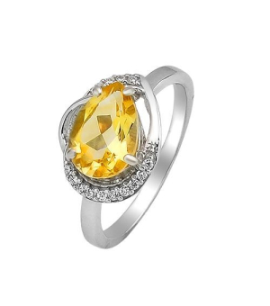 Серебряное кольцо с цитрином – Mirserebra925.ru