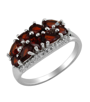 Серебряное кольцо с гранатом – Mirserebra925.ru