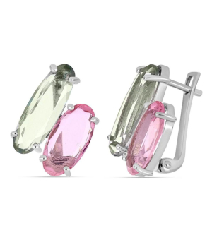 Серебряные серьги микс камней – Mirserebra925.ru