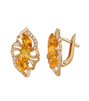 Серебряные серьги с цитрином – Mirserebra925.ru