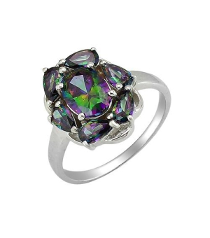 Серебряное кольцо с мистик кварцем ‒ Mirserebra925.ru