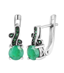 Серебряные серьги с изумрудом – Mirserebra925.ru
