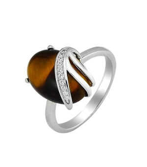 Серебряное кольцо с тигровым глазом – Mirserebra925.ru