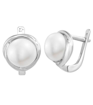 Серебряные серьги с жемчугом ‒ Mirserebra925.ru