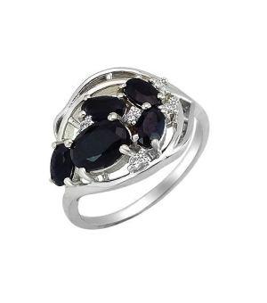 Серебряное кольцо с сапфиром – Mirserebra925.ru