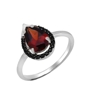 Серебряное кольцо с гранатом – Mirserebra925.ru